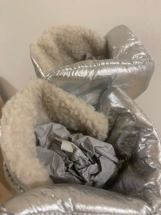 Botas de nieve plateadas con plataforma