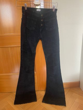 Pantalón pana flare NICOLI negro talla 32