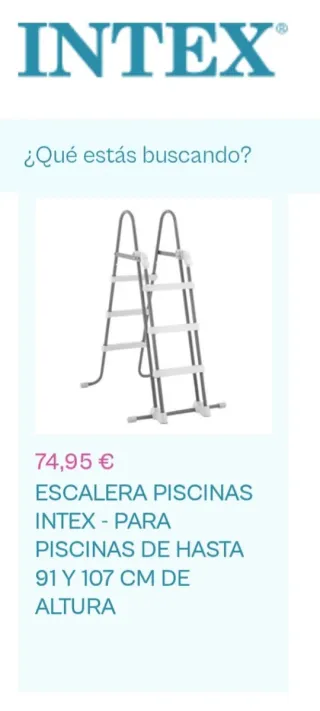 Escalera Piscina INTEX Metal y Plástico
