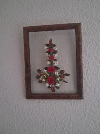 Cuadro Decorativo Flores Rojas y Blancas