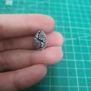 Cuentas ovaladas imitación cerámica