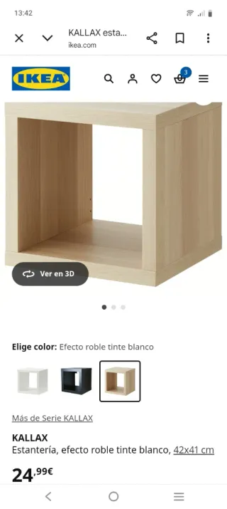 Estantería KALLAX efecto roble tinte blanco
