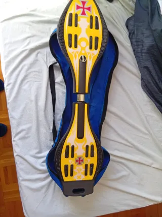 Funda para patinete azul y patinete