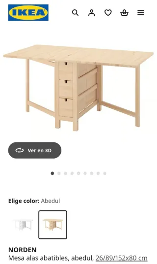 Mesa abatible madera Ikea
