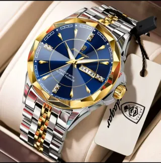 Reloj Poedagar Hombre Azul y Dorado