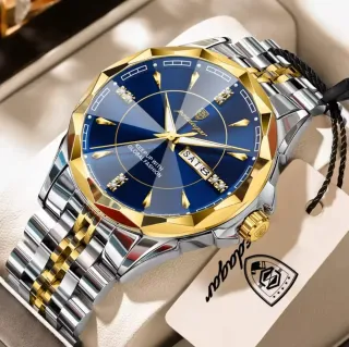 Reloj Poedagar Hombre Azul y Dorado