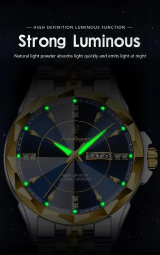 Reloj Poedagar Hombre Azul y Dorado