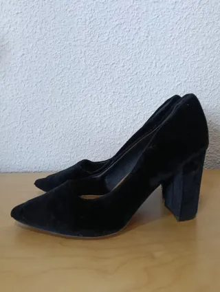 Zapatos mujer Terciopelo Negro Talla 37 Retro