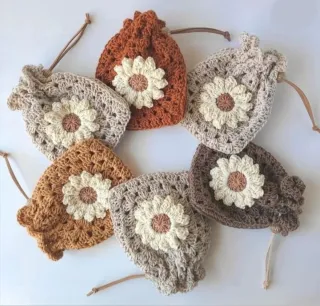 5 Cuadros Granny Crochet Algodón