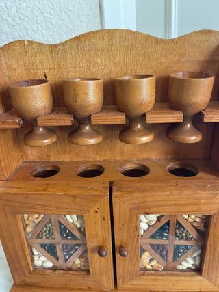 Especiero de madera rústica para colgar