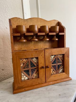 Especiero de madera rústica para colgar