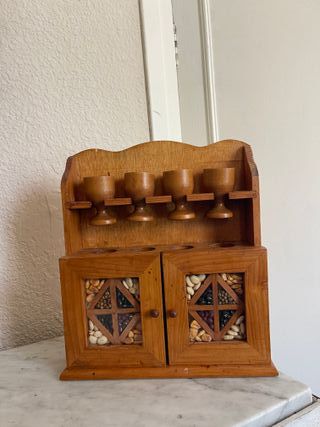 Especiero de madera rústica para colgar