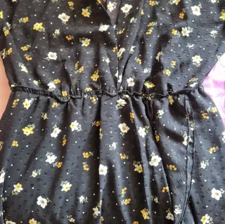 Vestito donna fantasia floreale nero