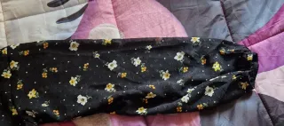 Vestito donna fantasia floreale nero