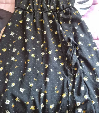 Vestito donna fantasia floreale nero