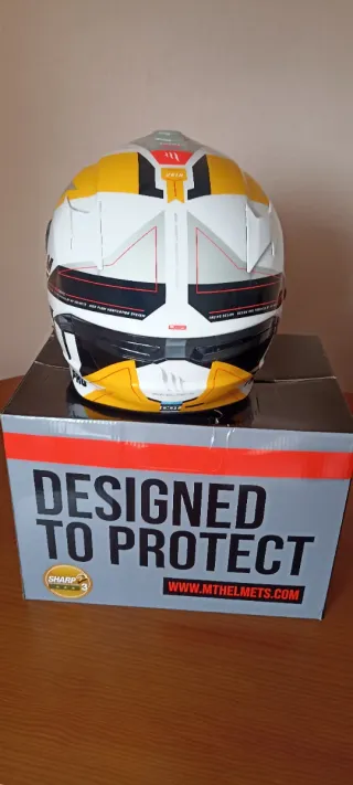 Casco MT Targo Pro Blanco Amarillo