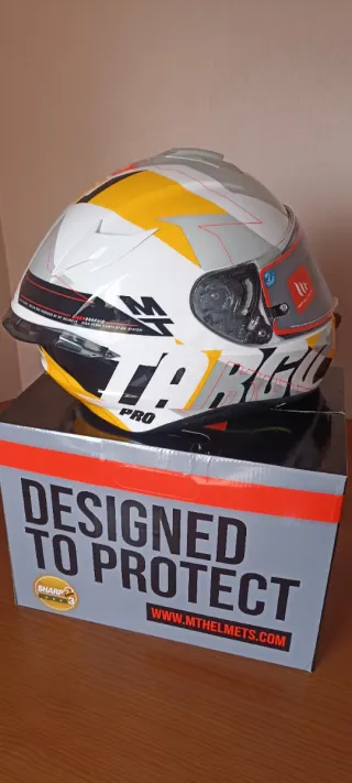 Casco MT Targo Pro Blanco Amarillo