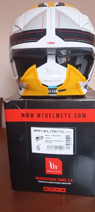 Casco MT Targo Pro Blanco Amarillo