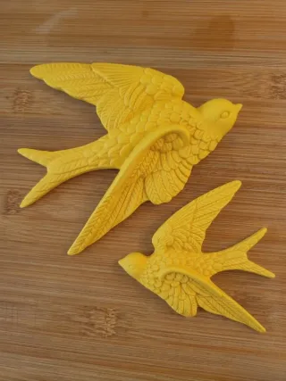 Coppia Rondini Decorative Gialle