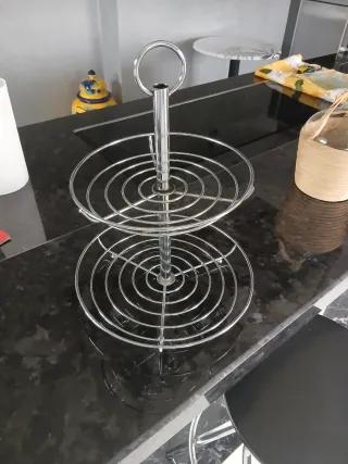 Frutero de 2 pisos cromado