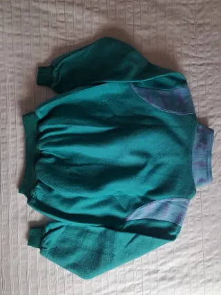 Jersey de lana verde y morado