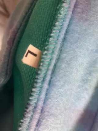 Jersey de lana verde y morado