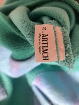 Jersey de lana verde y morado