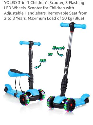 Patinete Yoleo 3 en 1 Azul