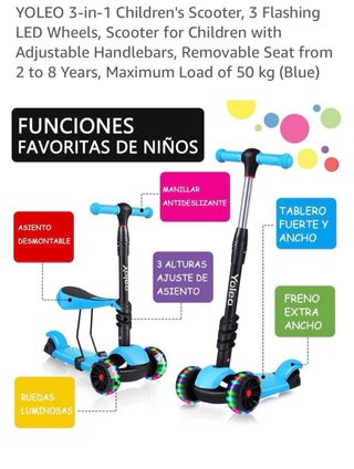 Patinete Yoleo 3 en 1 Azul