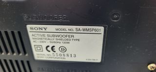 Subwoofer Sony SA-WMSP601 Negro/Gris