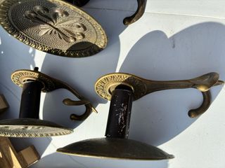 3 ganci appendi abiti in ottone