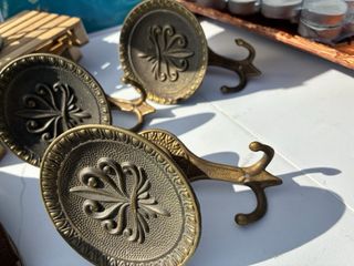 3 ganci appendi abiti in ottone