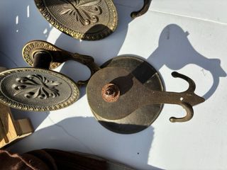 3 ganci appendi abiti in ottone