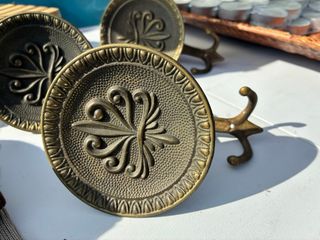 3 ganci appendi abiti in ottone