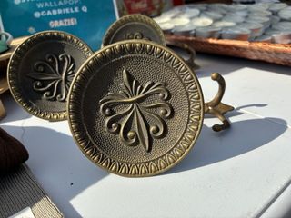 3 ganci appendi abiti in ottone