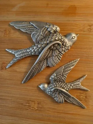 Coppia Rondini Decorative color Argento