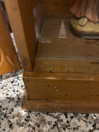 Capilla portátil antigua limosnera Virgen