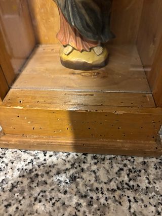 Capilla portátil antigua limosnera Virgen