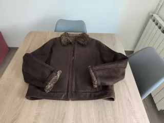 Giacchetta in pelle vintage marrone da uomo