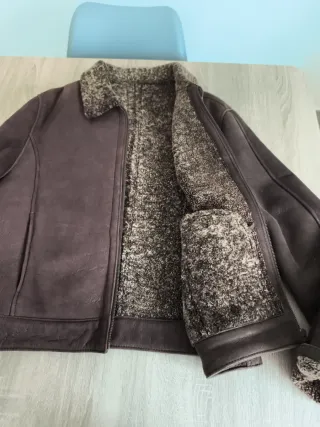 Giacchetta in pelle vintage marrone da uomo