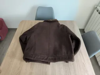 Giacchetta in pelle vintage marrone da uomo