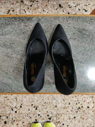 Zapatos Negros Tacón Fórmula Joven Talla 36