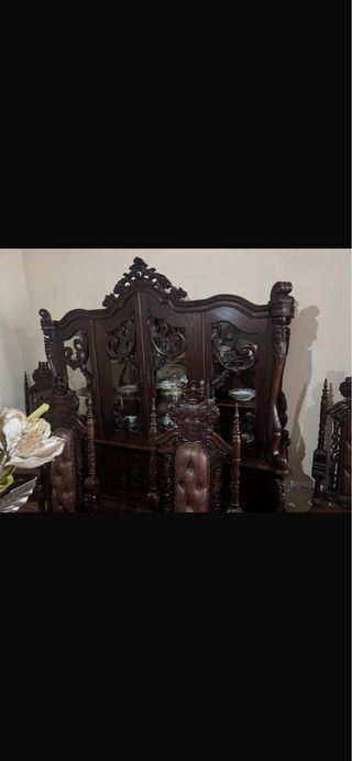 Mueble de madera con vitrina pack completo