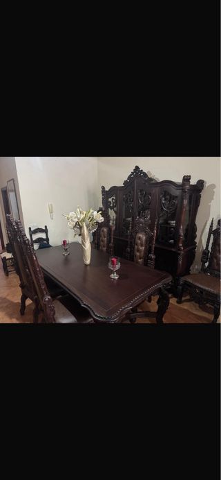 Mueble de madera con vitrina pack completo