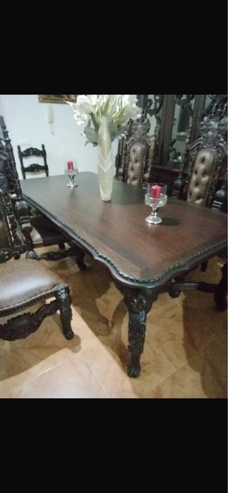 Mueble de madera con vitrina pack completo