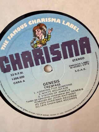 Genesis - Trespass. Vinilo Charisma