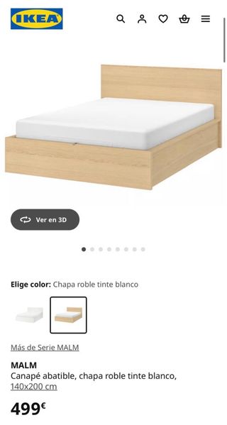 Canapé abatible con cabecero de madera IKEA