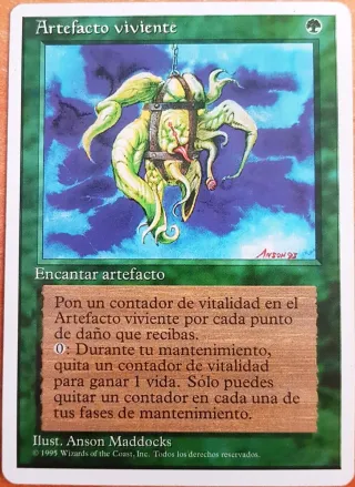 Carta Magic verde bosque Artefacto Viviente cuarta