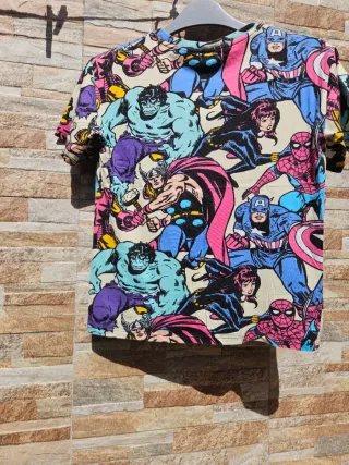 Camiseta Marvel Talla 9-10 Estampado Superhéroes