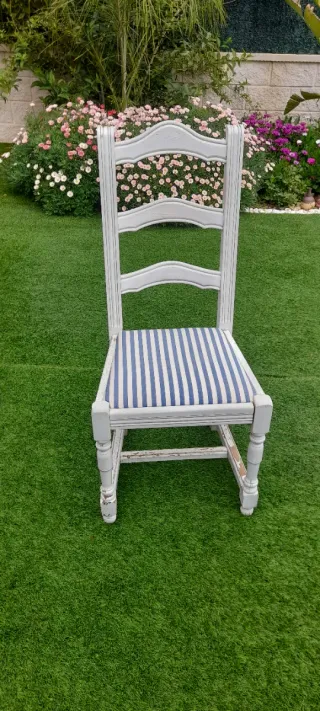 Conjunto 8 Sillas Provenzales Madera Maciza Tapiza